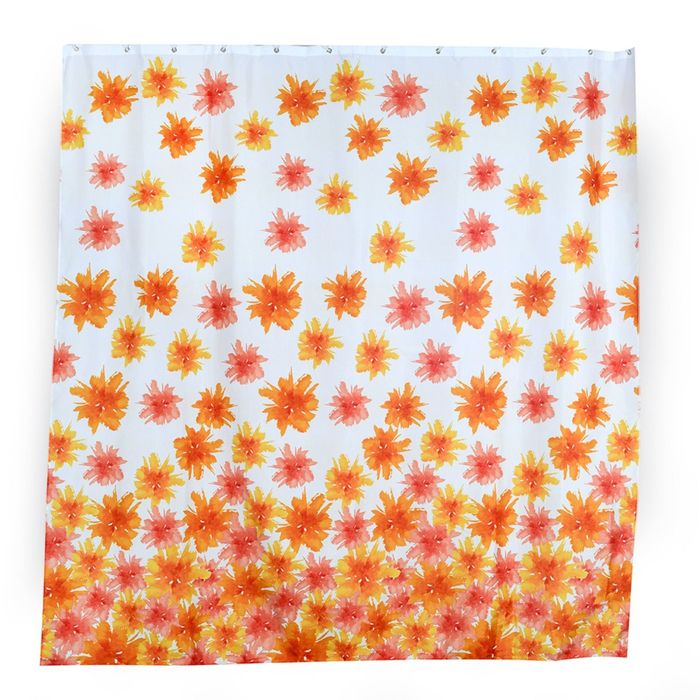 Штора для ванной комнаты тканевая 180x180 см Ojas, кольца в комплекте