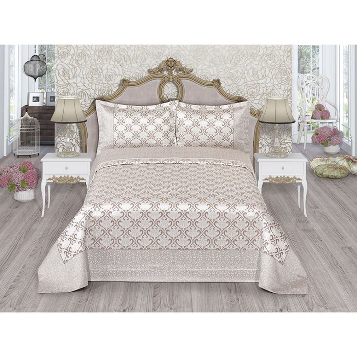 Комплект Relax: покрывало 240 × 250 см, наволочки 60 × 80 - 2 шт, капучино