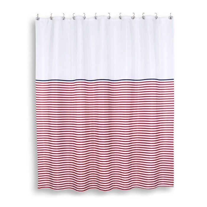 Штора из ткани для ванной комнаты 200х200 см Maritime light red