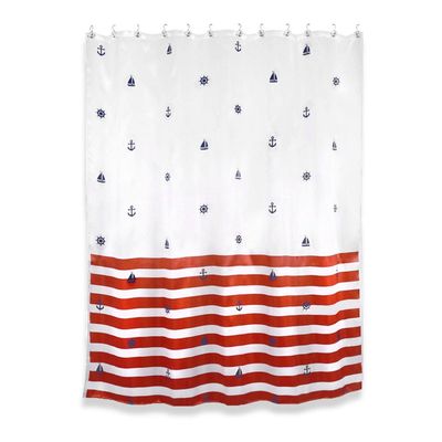 shtora dlya vannoj komnaty maritime red tkan 184 h 200 sm 2265981 kupit po cene ot 1 280 00 rub internet magazin sima land ru