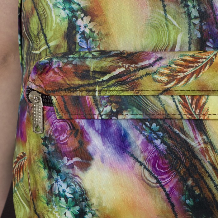 Рюкзак молодёжный на молнии, 1 отдел, наружный карман, цвет коричневый/разноцветный