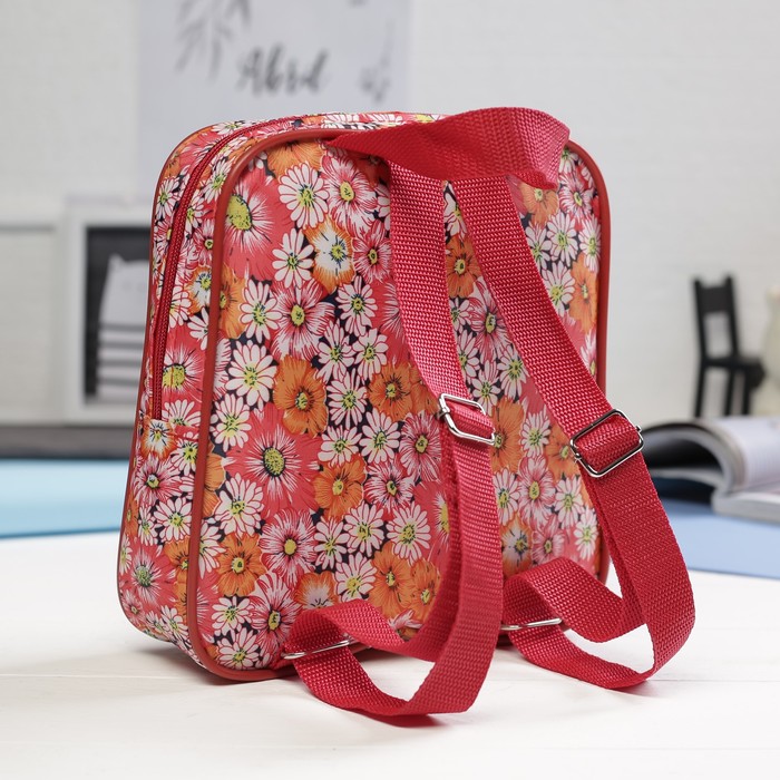 Рюкзак детский на молнии, 1 отдел, наружный карман, цвет оранжевый/красный