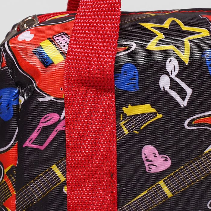 Сумка детская на молнии, 1 отдел, цвет красный/чёрный