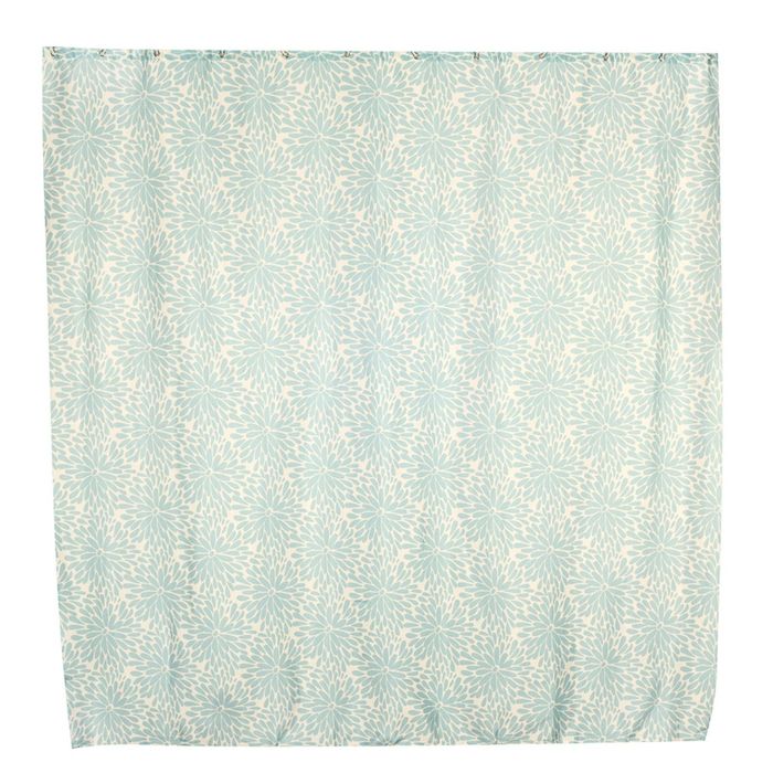 Штора для ванной комнаты тканевая 180x180 см Petal blue, кольца в комплекте