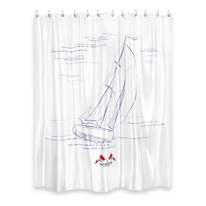 Штора из ткани для ванной комнаты 200х200 см Maritime blue