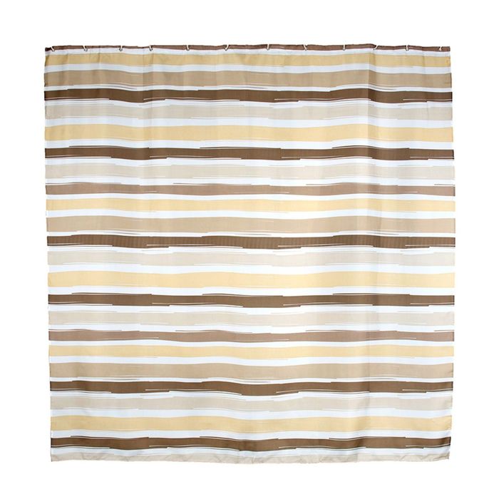 Штора для ванной комнаты тканевая 180x180 см Plana, кольца в комплекте