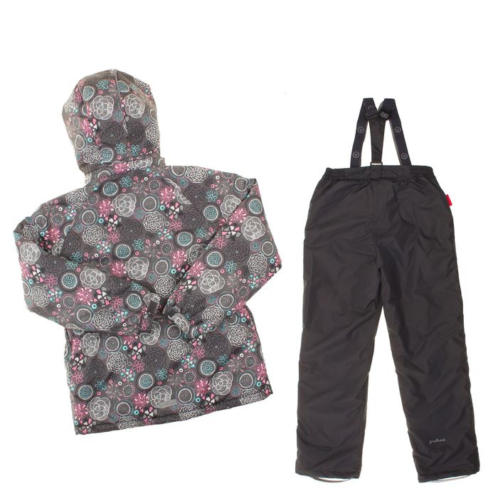 Комплект для девочки (куртка, полукомбинезон), рост 134 см, цвет серый S17343