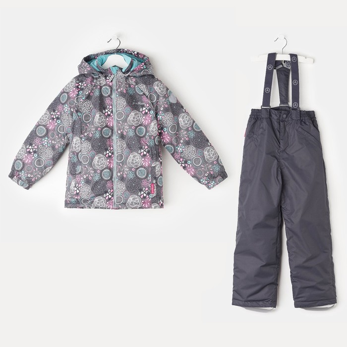 Комплект для девочки (куртка, полукомбинезон), рост 140 см, цвет серый S17343