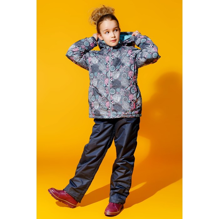 Комплект для девочки (куртка, полукомбинезон), рост 122 см, цвет серый S17343