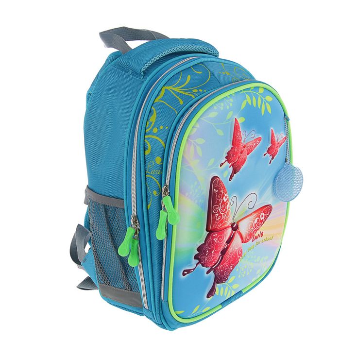 Рюкзак каркасный Luris 38*28*18 Джерри 4 + мешок для обуви для девочки «Бабочка»