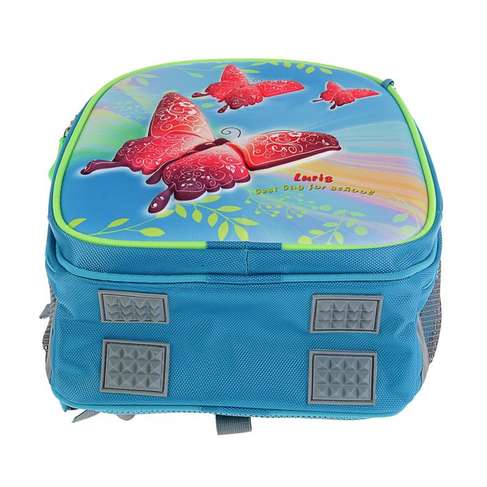 Рюкзак каркасный Luris 38*28*18 Джерри 4 + мешок для обуви для девочки «Бабочка»