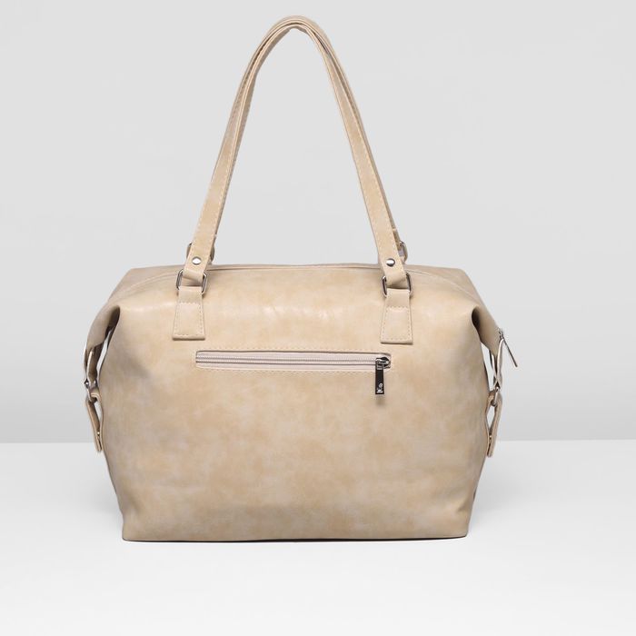 Сумка женская на молнии, 1 отдел, наружный карман, цвет бежевый