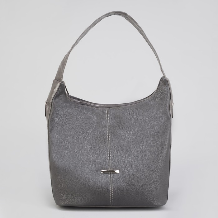 Сумка женская на молнии, 2 отдела, 3 наружных кармана, цвет коричневый