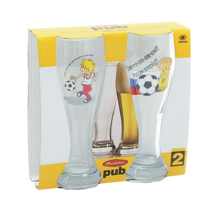 Набор бокалов для пива 300 мл "Футбол", 2 шт