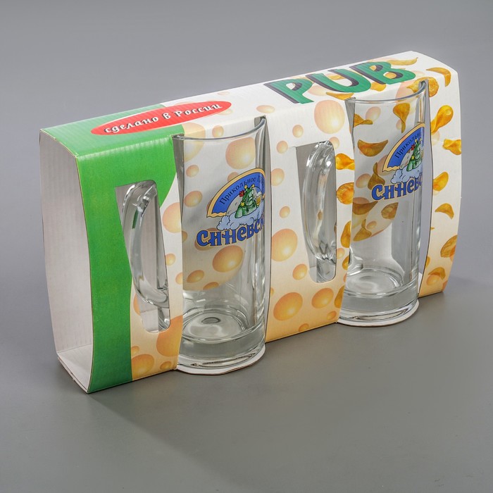 Набор кружек для пива 350 мл "Прикольное пиво", 2 шт