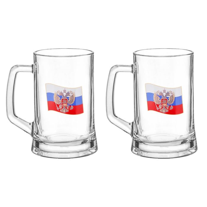 Набор кружек для пива 500 мл "Герб России", 2 шт