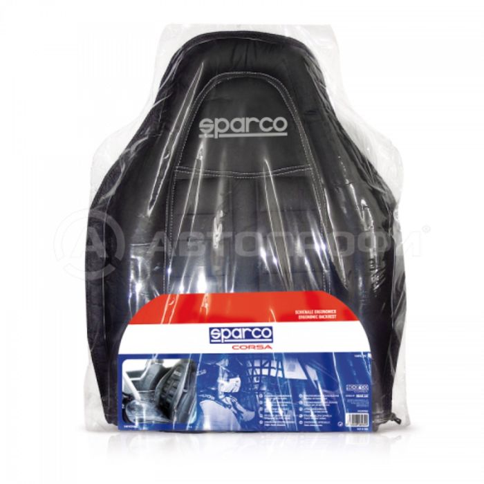 Накидка на переднее сиденье SPARCO SPC/CUS-010 BK, спортивный дизайн, экокожа, наполнитель синтепон, цвет чёрный, 1 шт