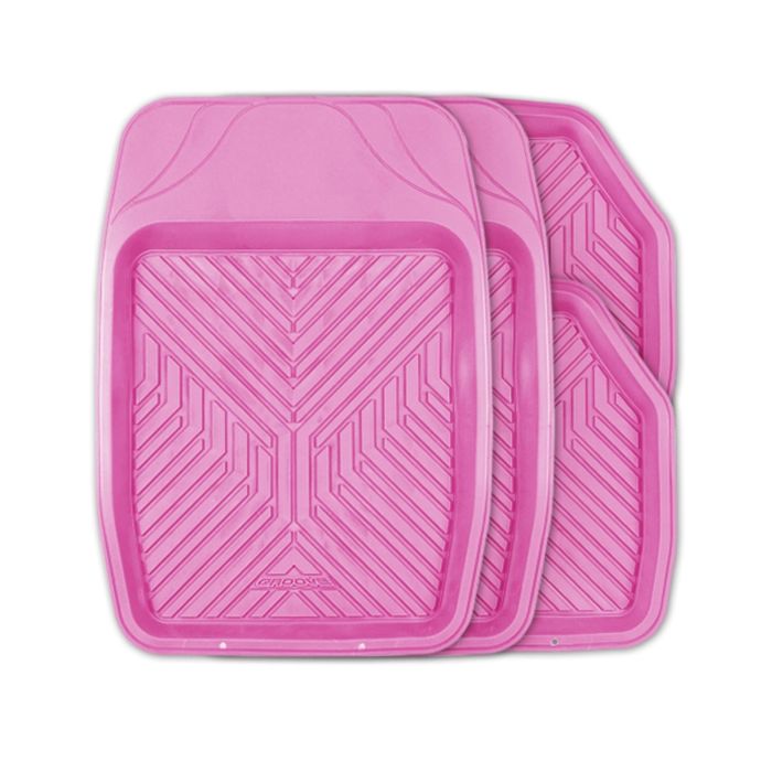 Коврики автомобильные AUTOPROFI TER-150 PINK, термопласт, универсальные, ванночки, 4 предмета, цвет розовый
