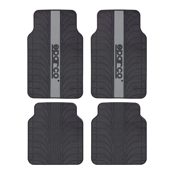 Коврики автомобильные SPARCO, серия Racing, SPC/RCN-504 BK/GY, морозоустойчивые, эластичный ПВХ, 4 предмета, цвет чёрный/серый