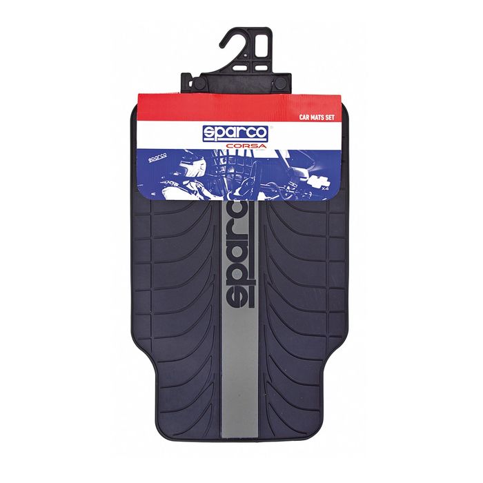 Коврики автомобильные SPARCO, серия Racing, SPC/RCN-504 BK/GY, морозоустойчивые, эластичный ПВХ, 4 предмета, цвет чёрный/серый