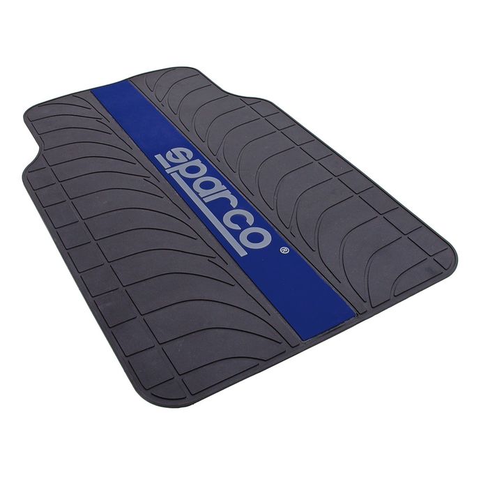 Коврики автомобильные SPARCO, серия Racing, SPC/RCN-504 BK/BL, морозоустойчивые, эластичный ПВХ, 4 предмета, цвет чёрный/синий