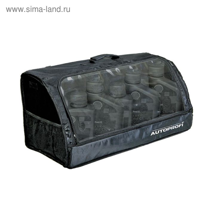 фото Органайзер в багажник autoprofi travel org-35 bk, брезентовый, с прозрачным клапаном, 70х32х30см, цвет чёрный