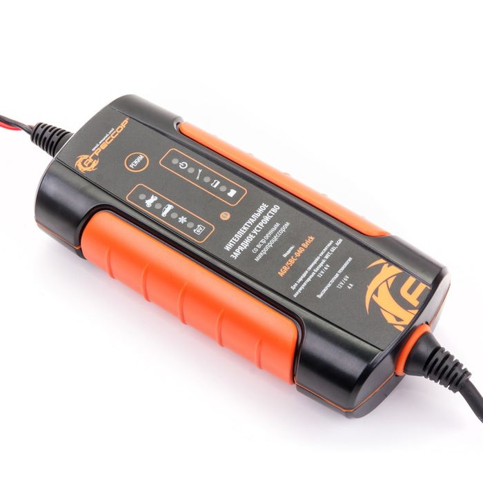 Цифровое зарядное устройство "Агрессор" AGR/SBC-040 Brick, 9 фаз зарядки, ток зарядки 4А, для 6V/12V АКБ (WET, AGM, GEL)