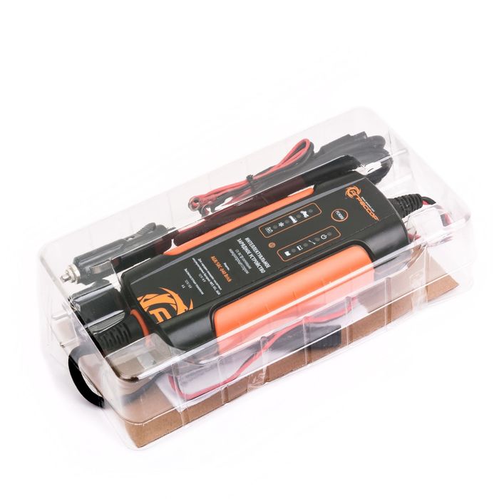 Цифровое зарядное устройство "Агрессор" AGR/SBC-040 Brick, 9 фаз зарядки, ток зарядки 4А, для 6V/12V АКБ (WET, AGM, GEL)