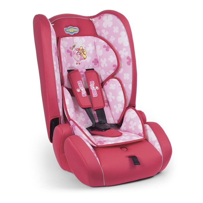 Детское кресло "Смешарики", группы1/2/3 (9-36 кг/9 мес-12 лет), полиэстер + хлопок, цвет розовый, SM/DK-300 Nyusha