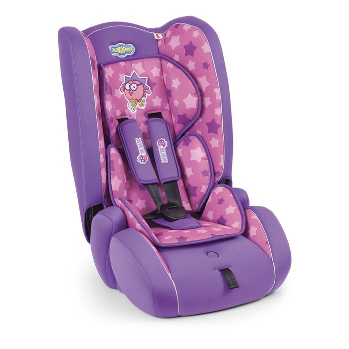 Детское кресло "Смешарики", группы1/2/3 (9-36 кг/9 мес-12 лет), полиэстер + хлопок, цвет фиолетовый, SM/DK-300 Ezhik