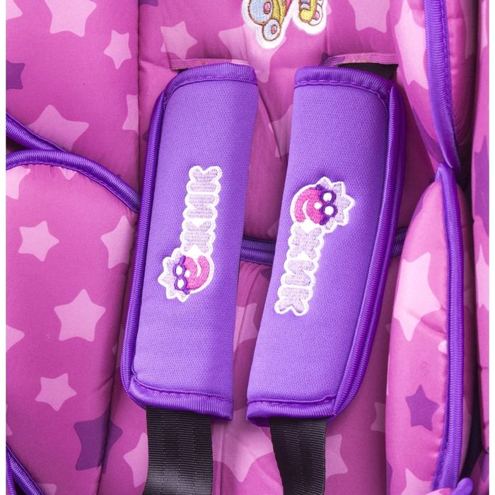 Детское кресло "Смешарики", группы1/2/3 (9-36 кг/9 мес-12 лет), полиэстер + хлопок, цвет фиолетовый, SM/DK-300 Ezhik