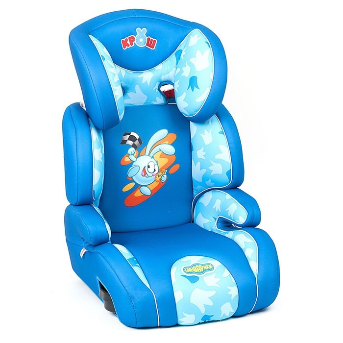Детское кресло "Смешарики", группы 2/3 (15-36 кг/3-12 лет), полиэстер, поролон 3 см, цвет синий/голубой, SM/DK-400 Krosh