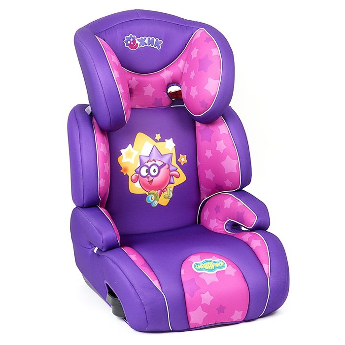 Детское кресло "Смешарики", группы 2/3 (15-36 кг/3-12 лет), полиэстер, поролон 3 см, цвет фиолетовый, SM/DK-400 Ezhik