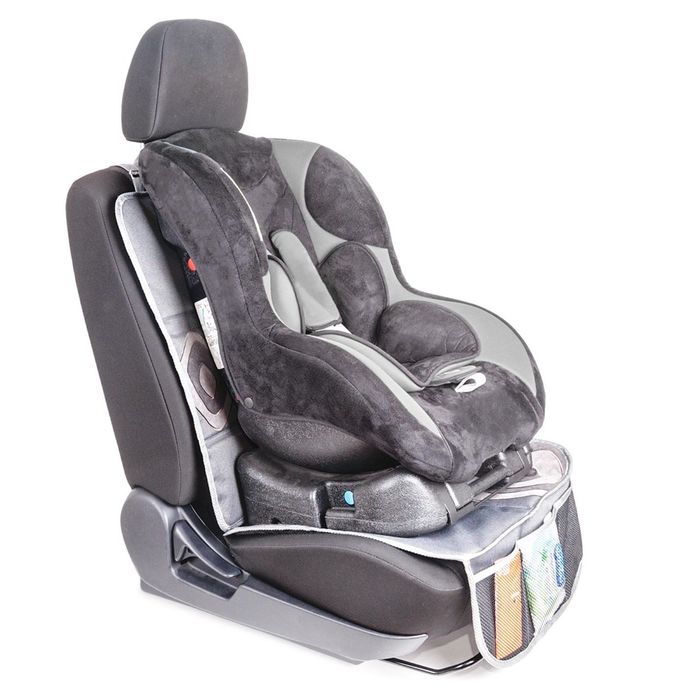 Защитная накидка "Смешарики", под детское кресло, на спинку и сиденье,цвет серый/синий, SM/COV-020 GY/BL