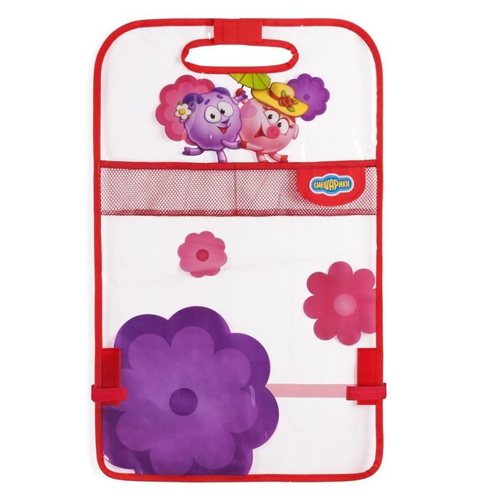 Кикмат "Смешарики" для защиты спинки переднего сиденья от ног ребёнка, мягкий прозрачный ПВХ, цвет розовый, SM/KMT-010 Nyusha