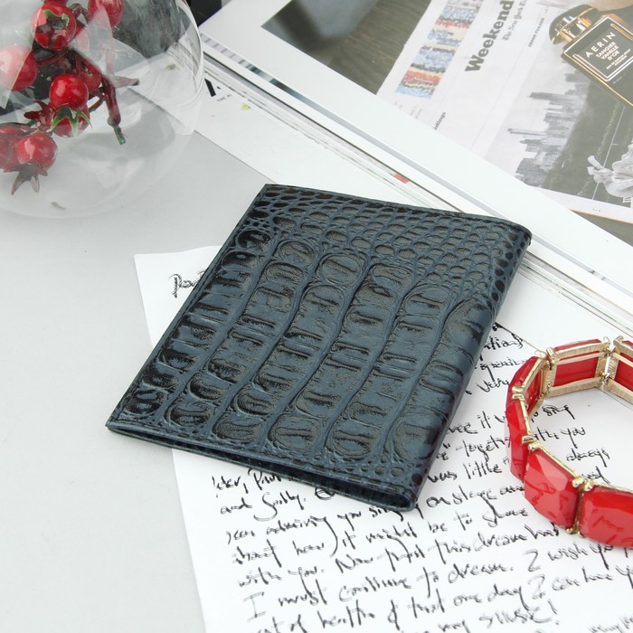 Обложка для автодокументов, кайман, цвет синий