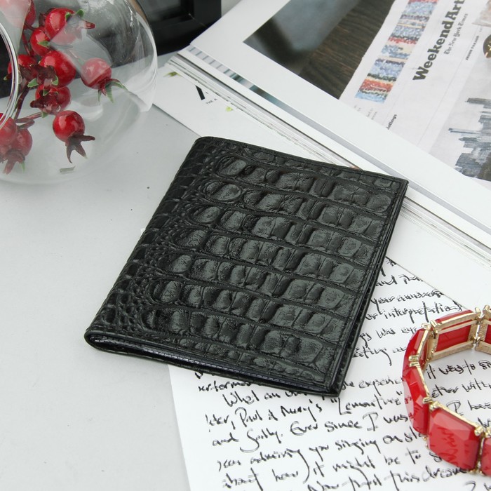 Обложка для автодокументов, кайман, цвет чёрный