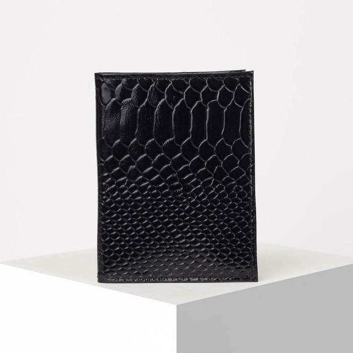 Обложка для автодокументов, наплак/питон, цвет синий