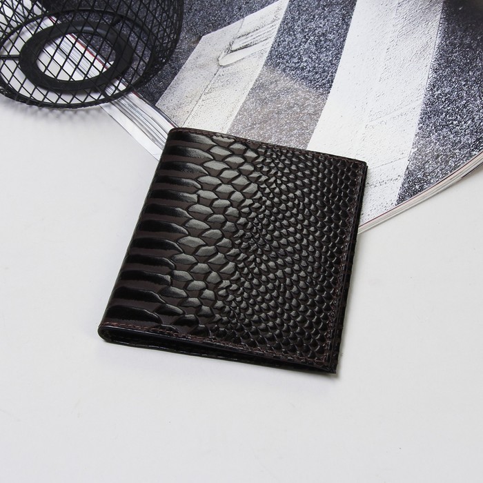 Обложка для автодокументов, питон, цвет коричневый