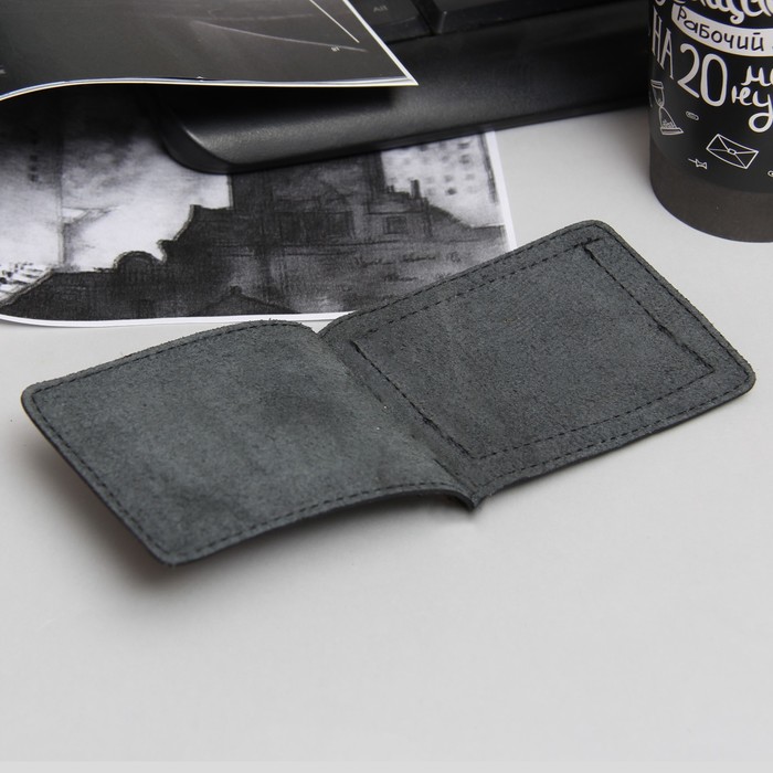 Зажим для купюр, отдел для монет, наплак, цвет чёрный