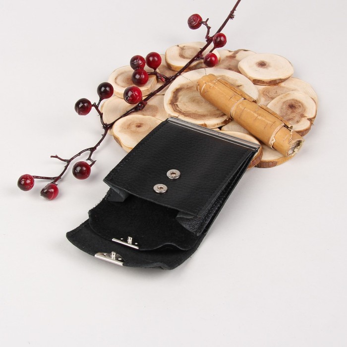 Зажим для купюр, отдел для монет, карт, флотер, цвет чёрный