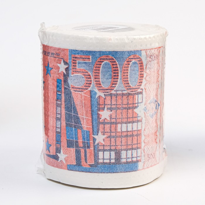Сувенирная туалетная бумага 500 евро, 9,5х10х9,5 см туалетная бумага сувенирная губки 1 рулон