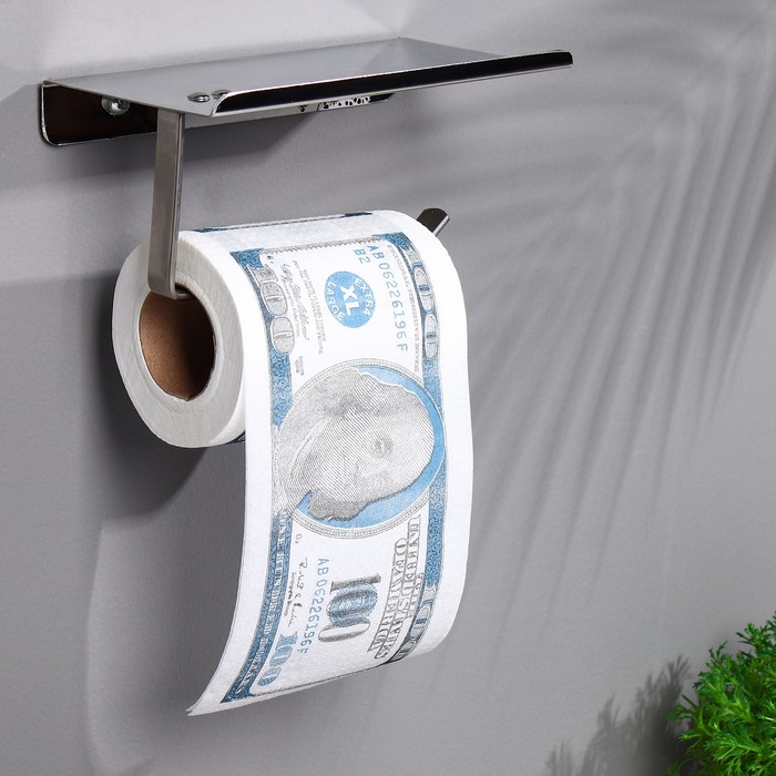 Сувенирная туалетная бумага 100 долларов, 9,5х10х9,5 см туалетная бумага сувенирная сердечки с рисунком 1 рулон