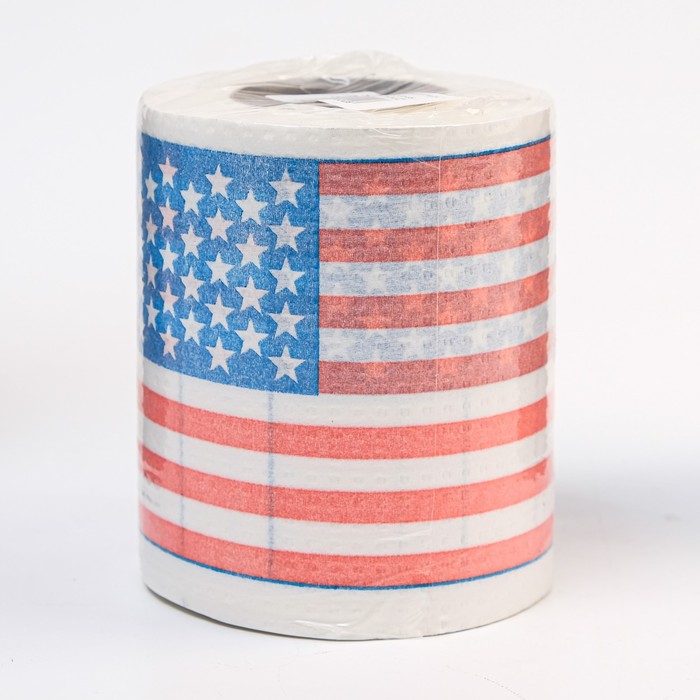 Сувенирная туалетная бумага Американский флаг США, 9,5х10х9,5 см сувенирная туалетная бумага объяснительная