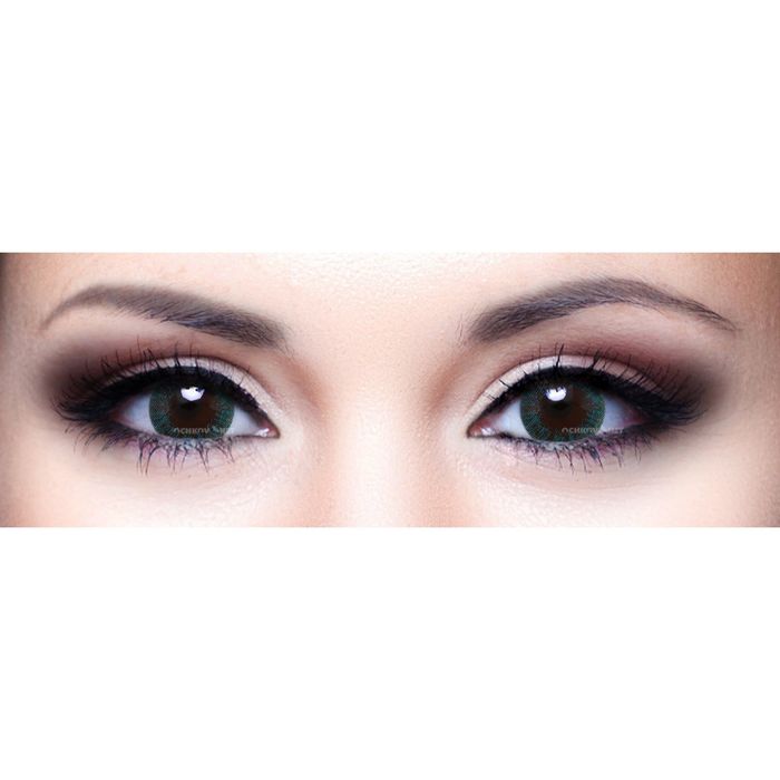 Цветные контактные линзы Adria 2Tone - Turquoise, 0.00/8,6, в наборе 2шт