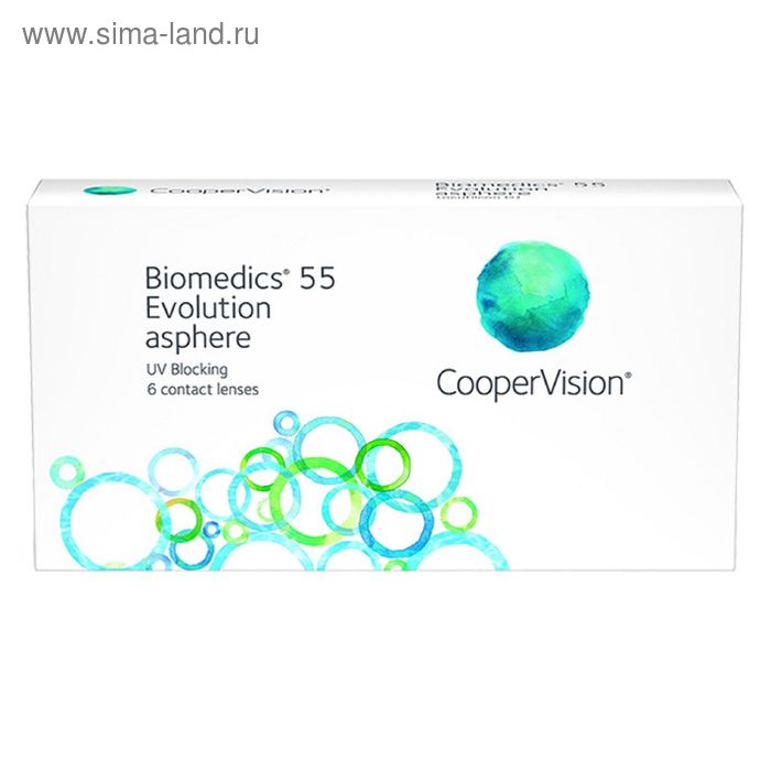 фото Контактные линзы biomedics 55 evolution uv, -6.0/8,6, в наборе 6шт coopervision