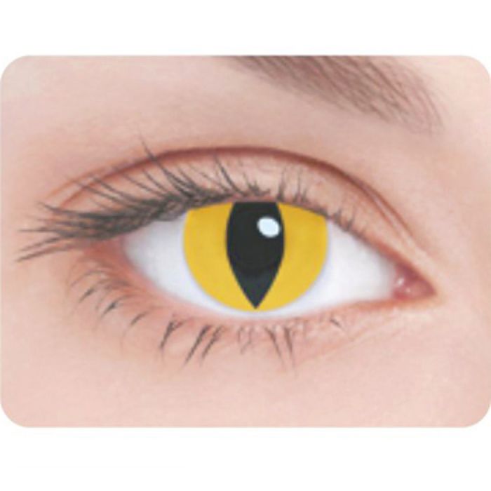 Карнавальные контактные линзы Adria Crazy - Желтый кошачий глаз, в наборе 1шт