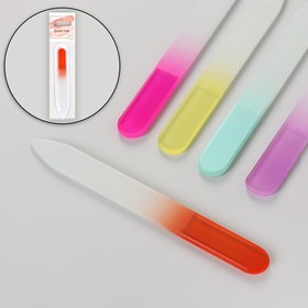 Пилка стеклянная для ногтей «Цветной градиент», 9 см, в чехле, цвет МИКС Ош