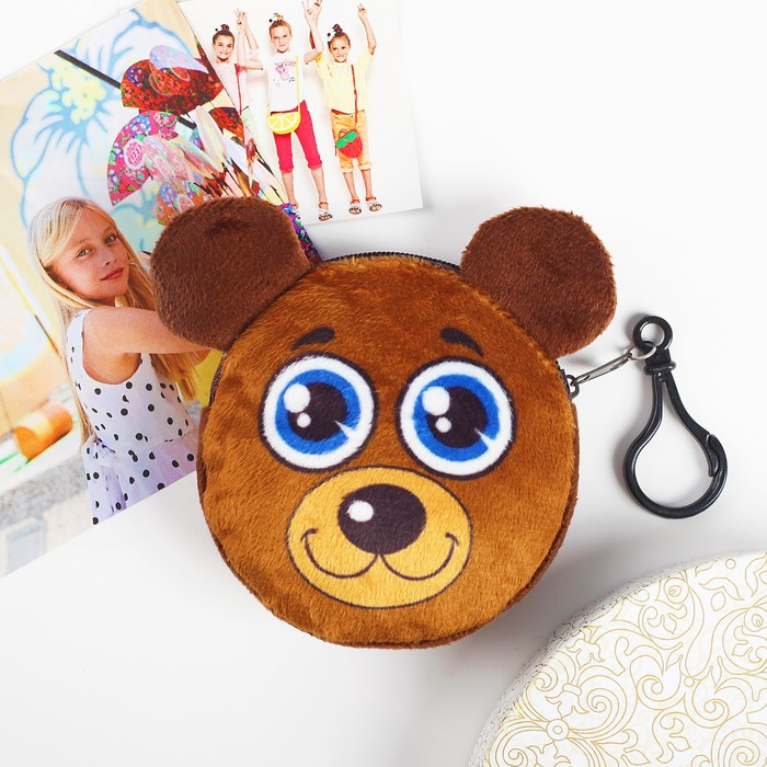 Кошелёк детский "Мишка", 9 х 9 cм