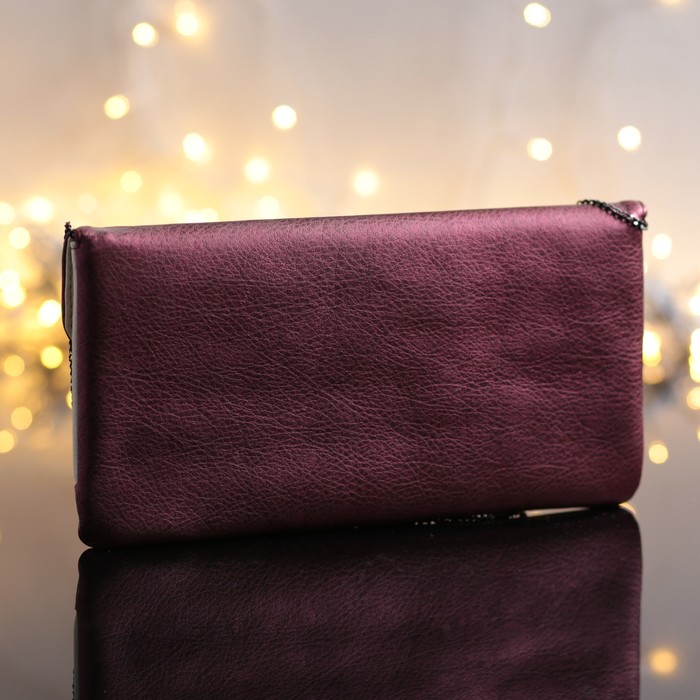 Сумка женская на молнии, 1 отдел, цепочка, цвет бордовый